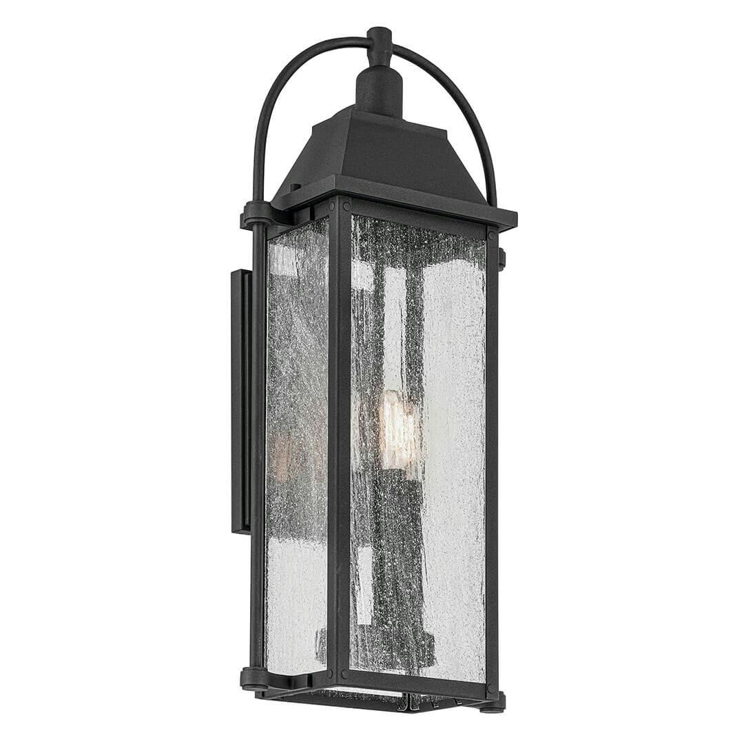 The Harbor Row 23.25" 3-Light Outdoor Wall Light in Textured Black on a white background