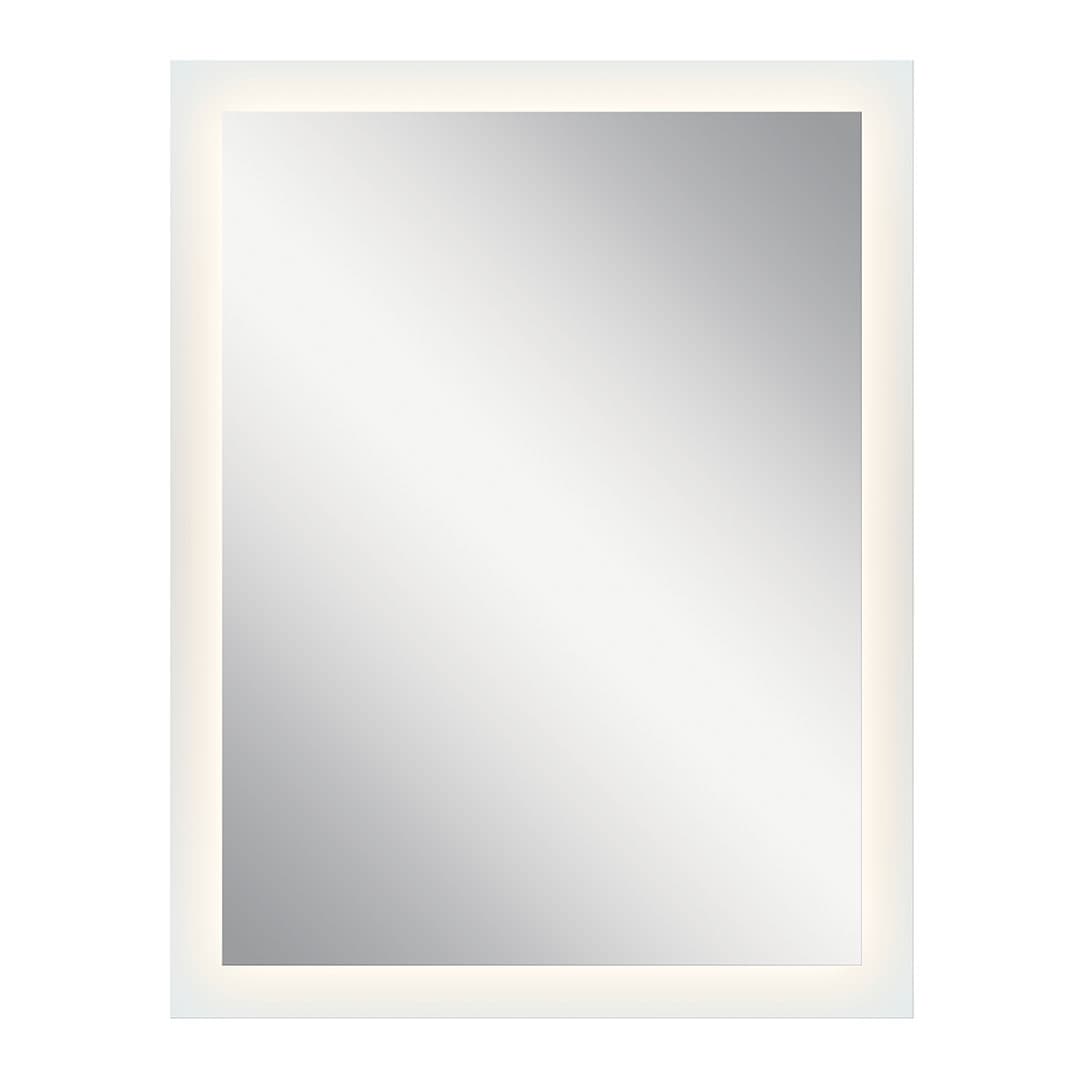 54" x 42" Rectangular LED Backlit Mirror hung vertically on a white background