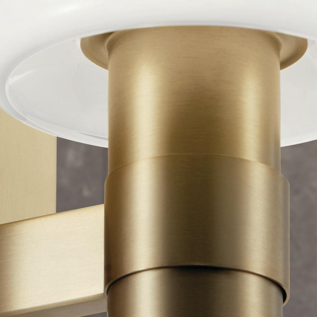 Close up view of the Adani 8.5 Inch 1 Light Vanity Light with Opal Glass in Champagne Bronze