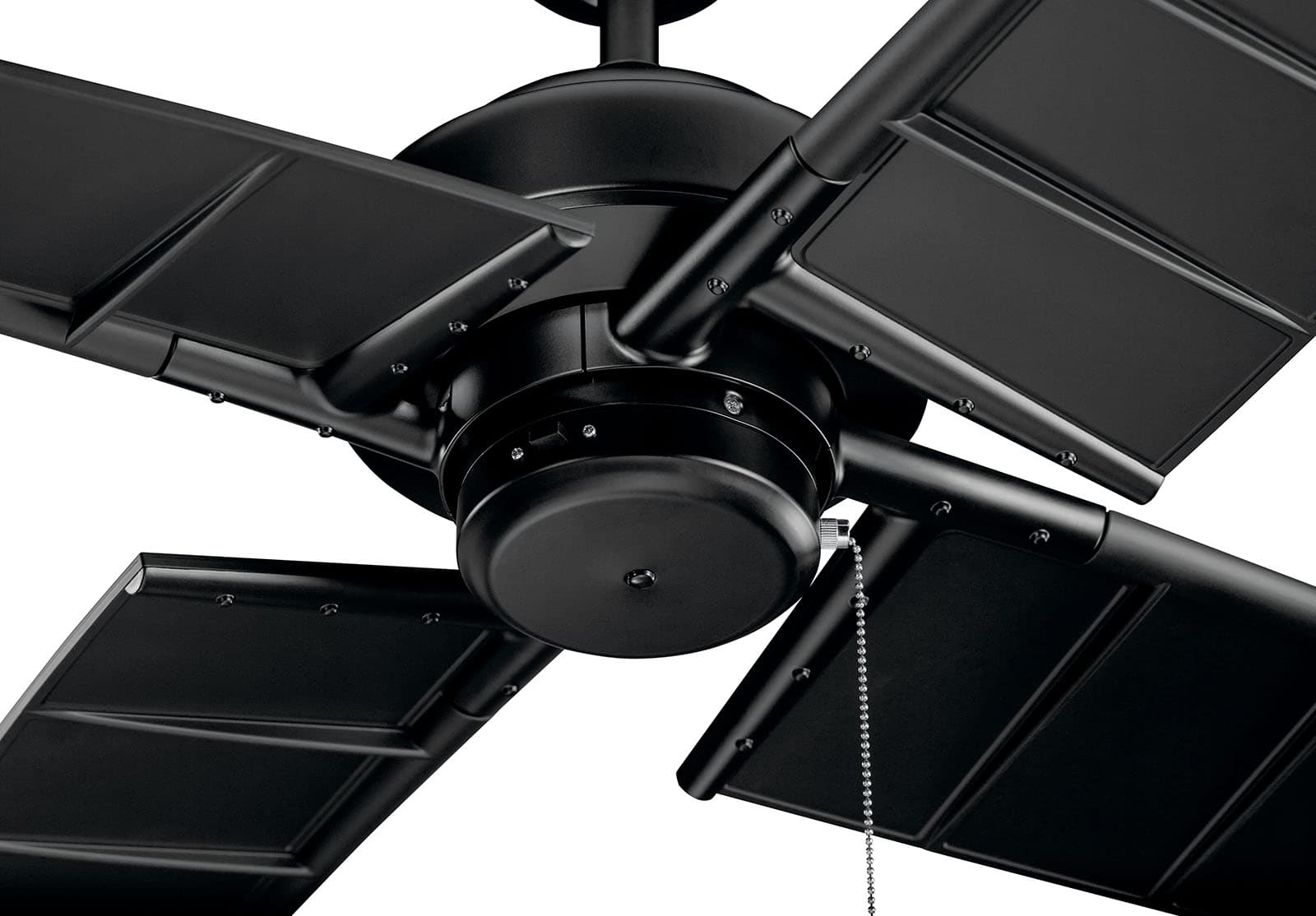 Close up view of the Surrey 60" Ceiling Fan Satin Black on a white background