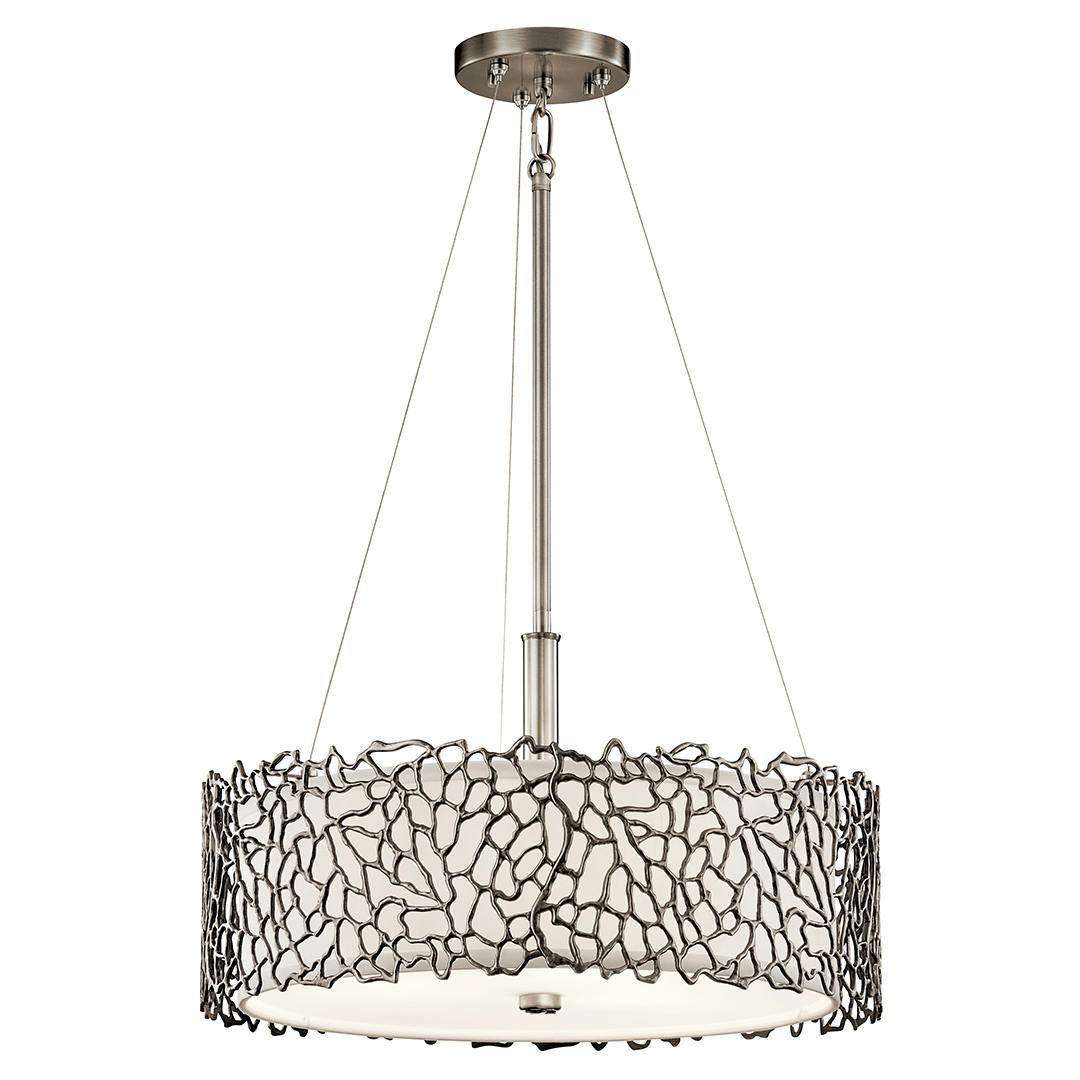 Silver Coral Pendant Convertible 3-Light on white