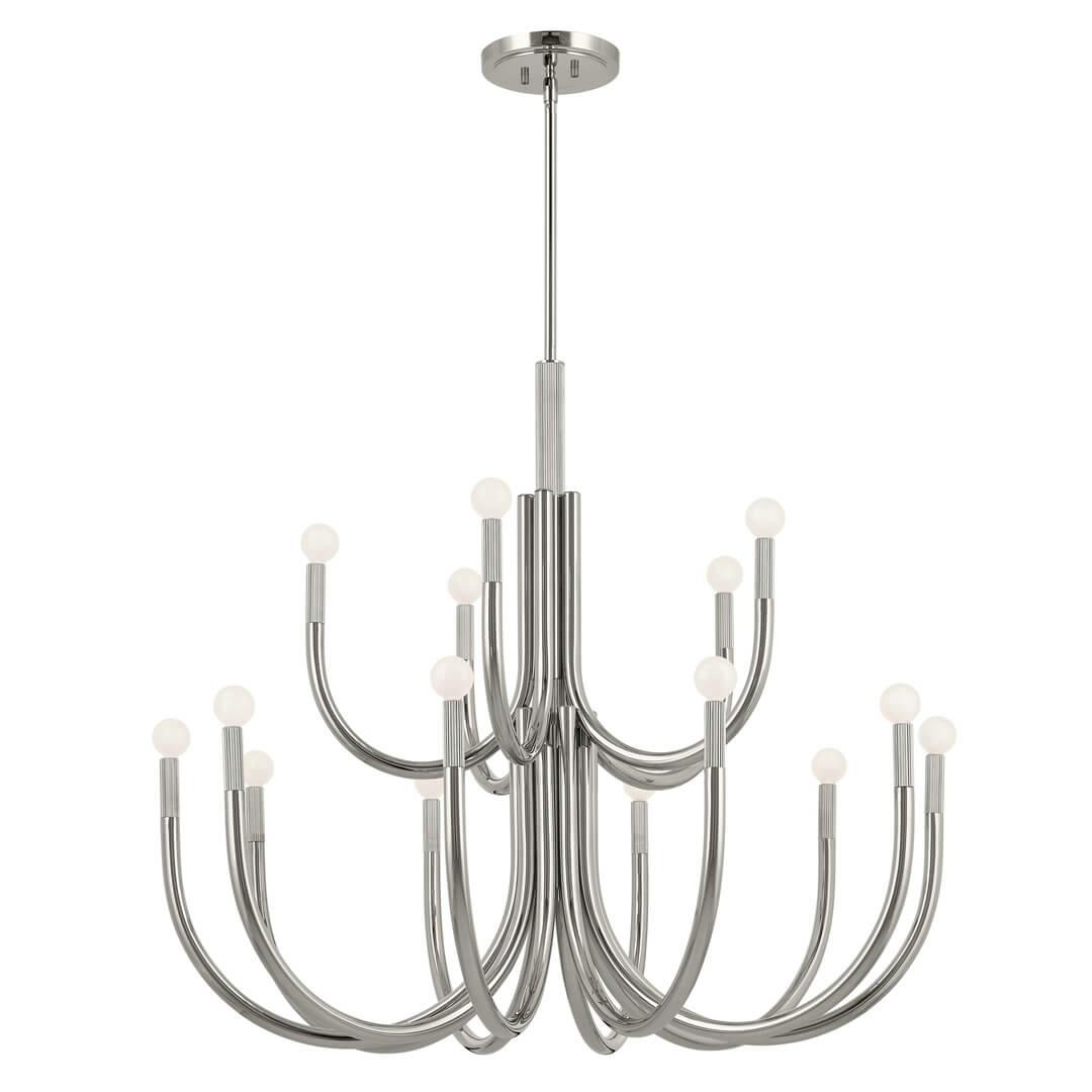 Odensa 40 Inch 15 Light Chandelier in Polished Nickel on a white background