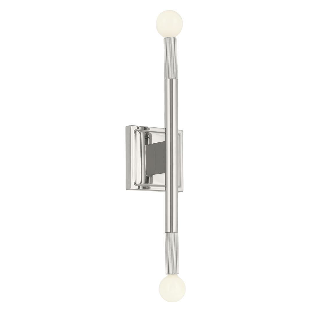 Odensa 17 Inch 2 Light Wall Sconce in Polished Nickel on a white background