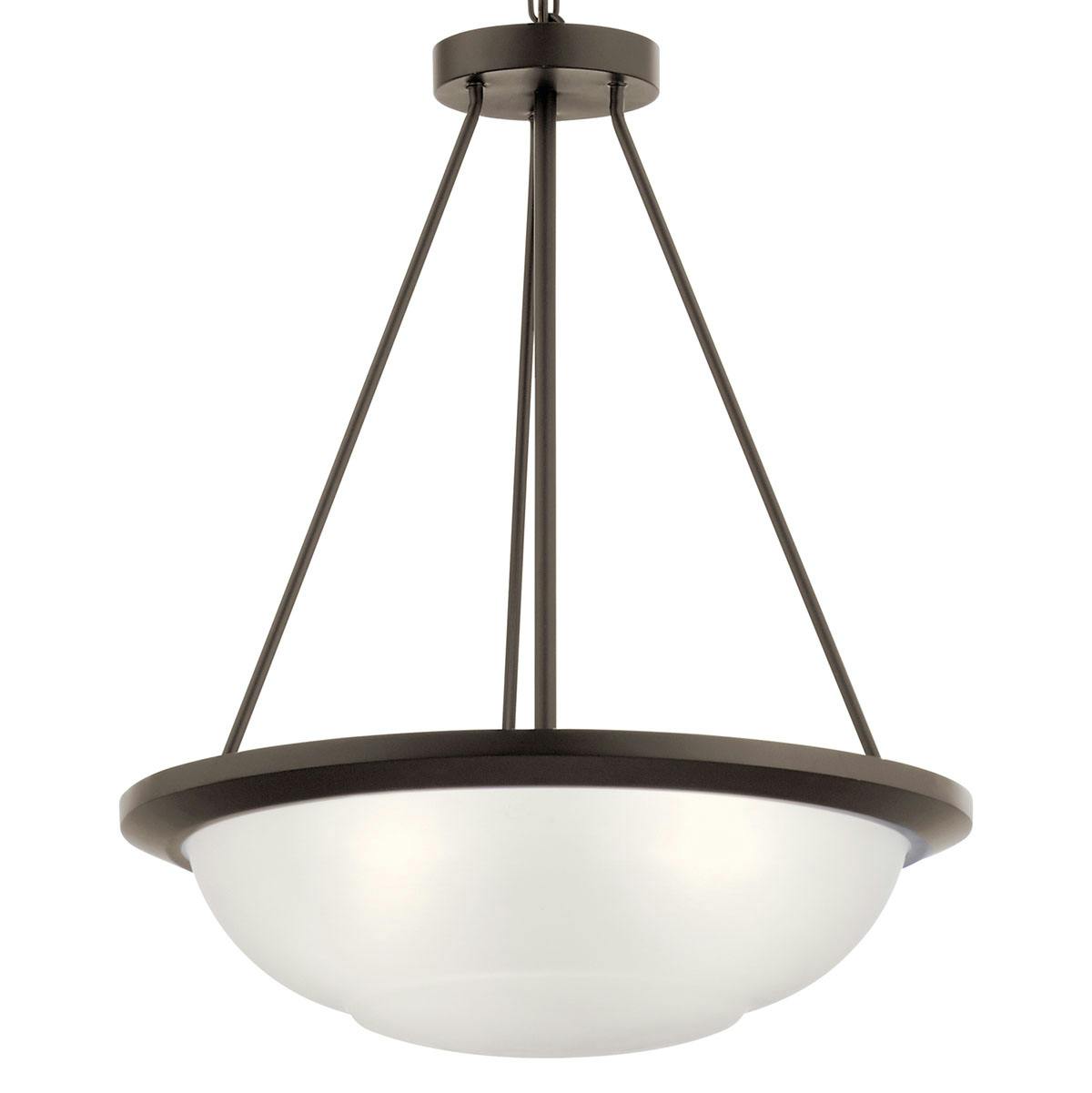 Close up view of the Ritson 3 Light Inverted Pendant Bronze on a white background