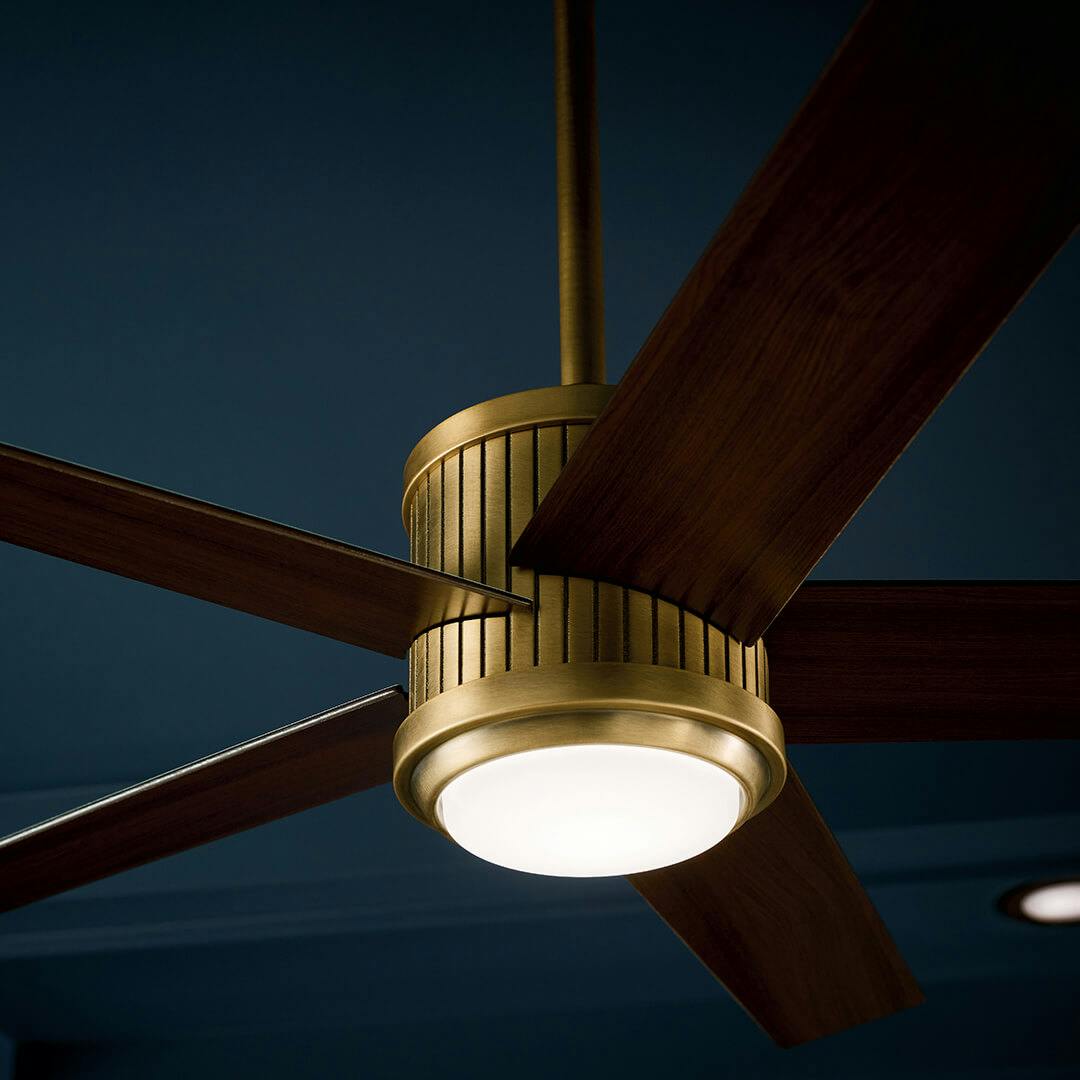 Office with 48" Brahm Ceiling Fan Natural Brass