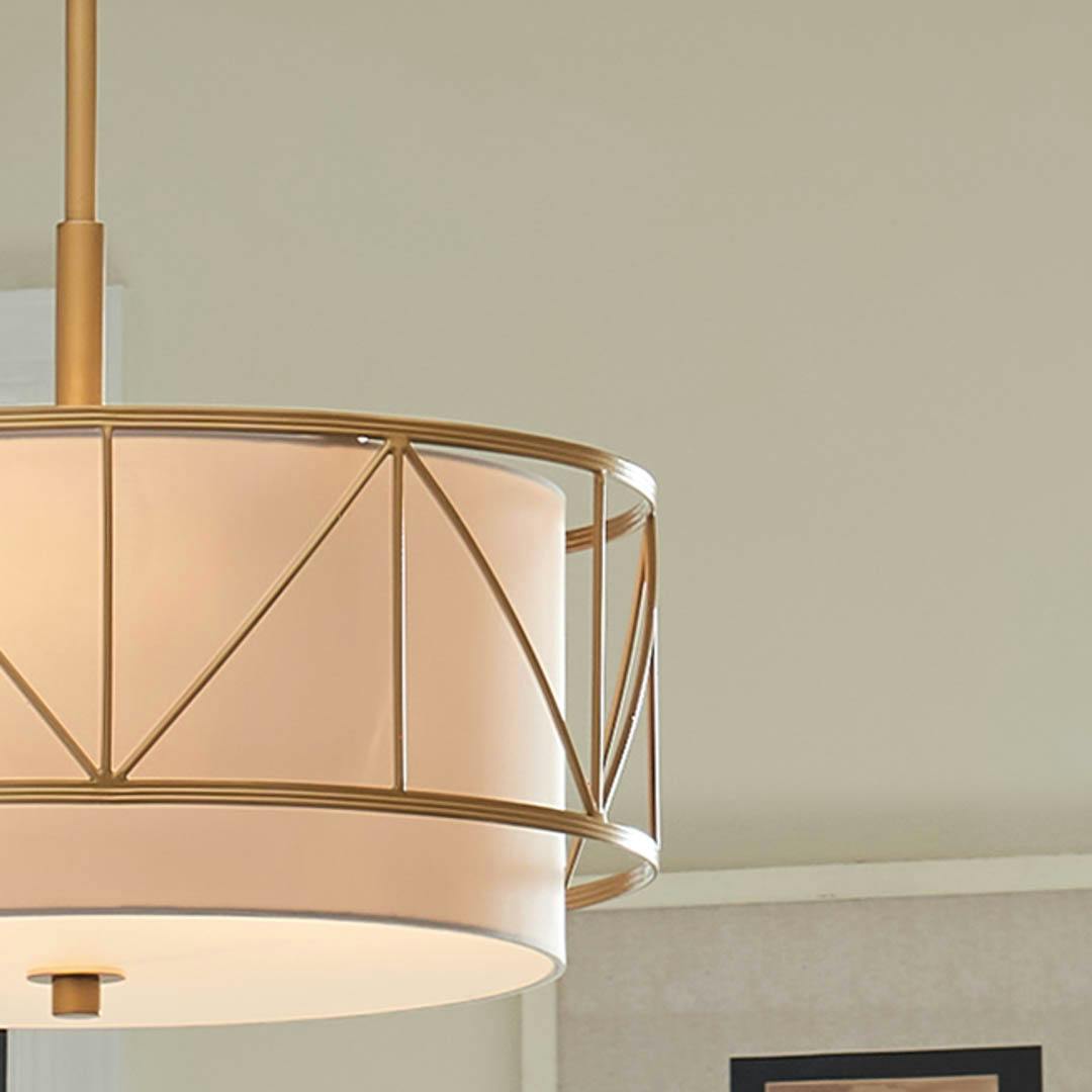 Day time living room with Birkleigh 3 Light Pendant Classic Gold