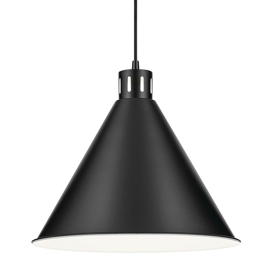 The Zailey 14.25" 1-Light Cone Pendant in Black on a white background