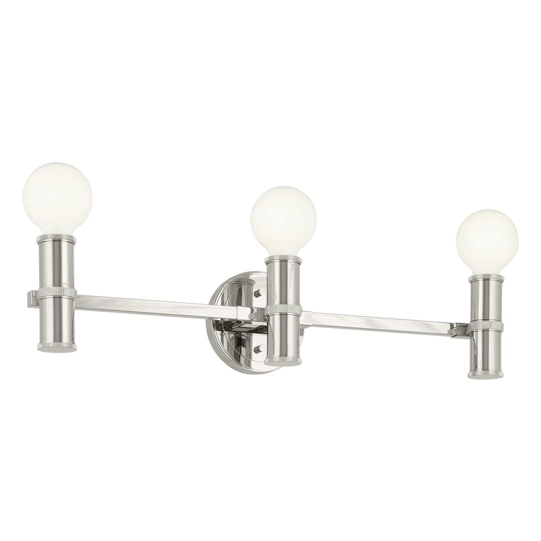 Torche 24.25 Inch 3 Light Vanity in Polished Nickel on a white background