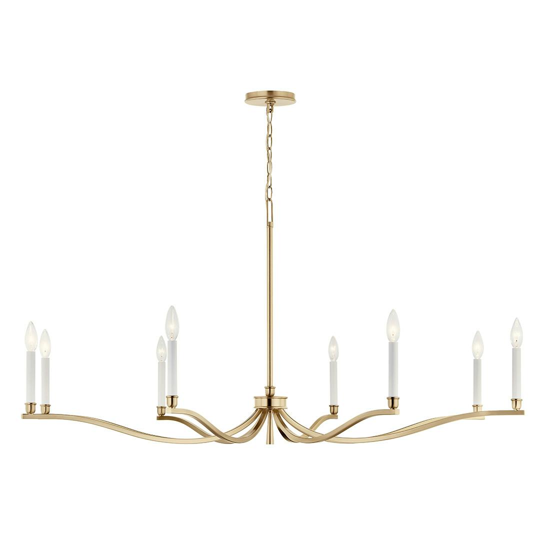 Front view of the Malene 52 Inch 8 Light Chandelier in Champagne Bronze on a white background