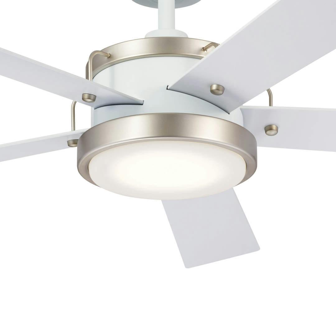56" Salvo 5 Blade LED Indoor Ceiling Fan White on a white background