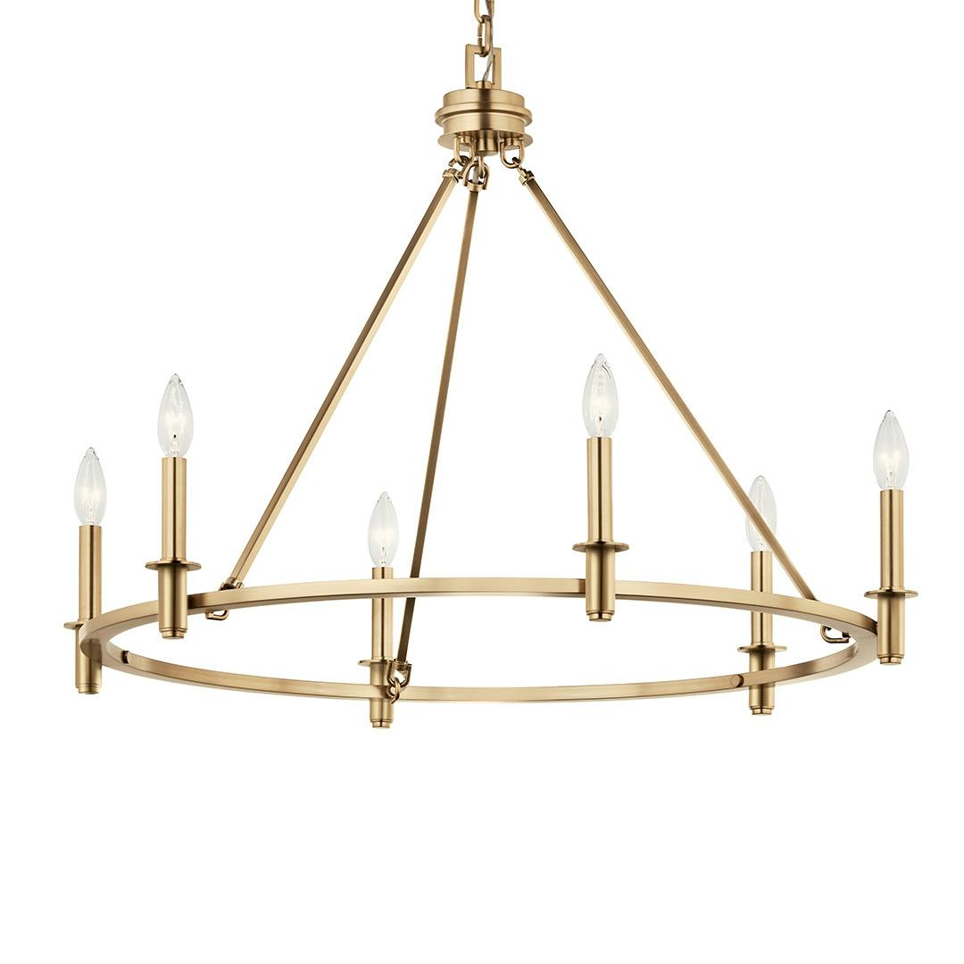 The Carrick 32.25 Inch 6 Light Chandelier in Champagne Bronze on a white background