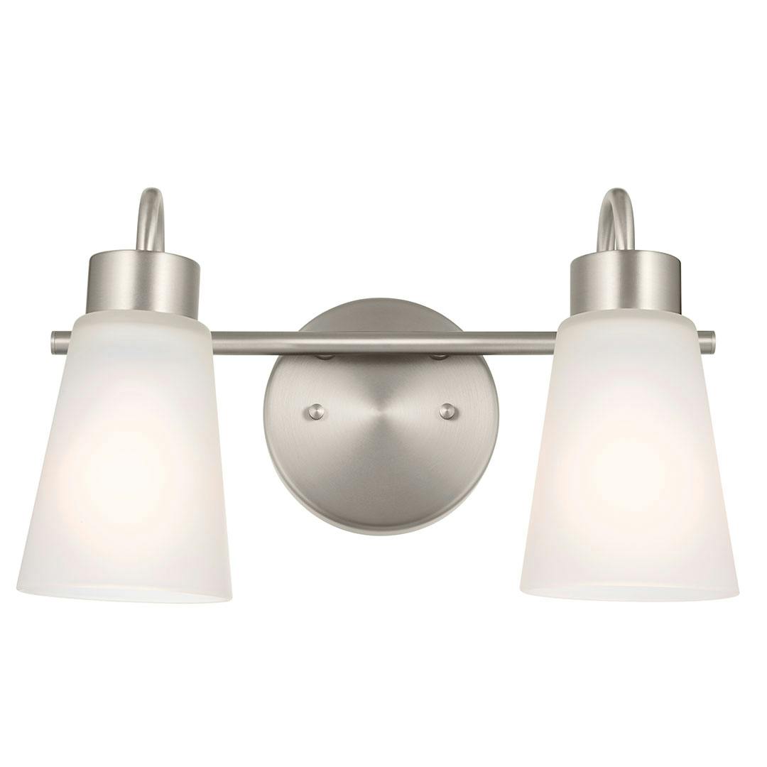 Front view of the Erma 14"  Vanity Light Brushed Nickel on a white background