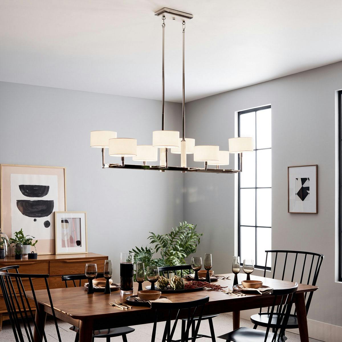 Day time dining room image featuring Laurent chandelier 52054PN
