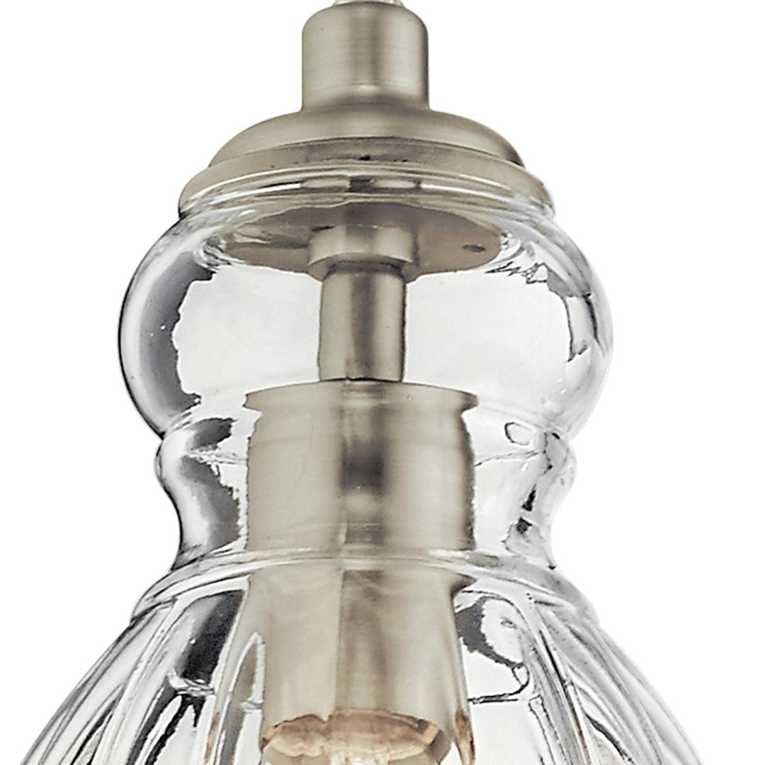 Riviera 11.25" 1 Light Pendant in Nickel on a white background
