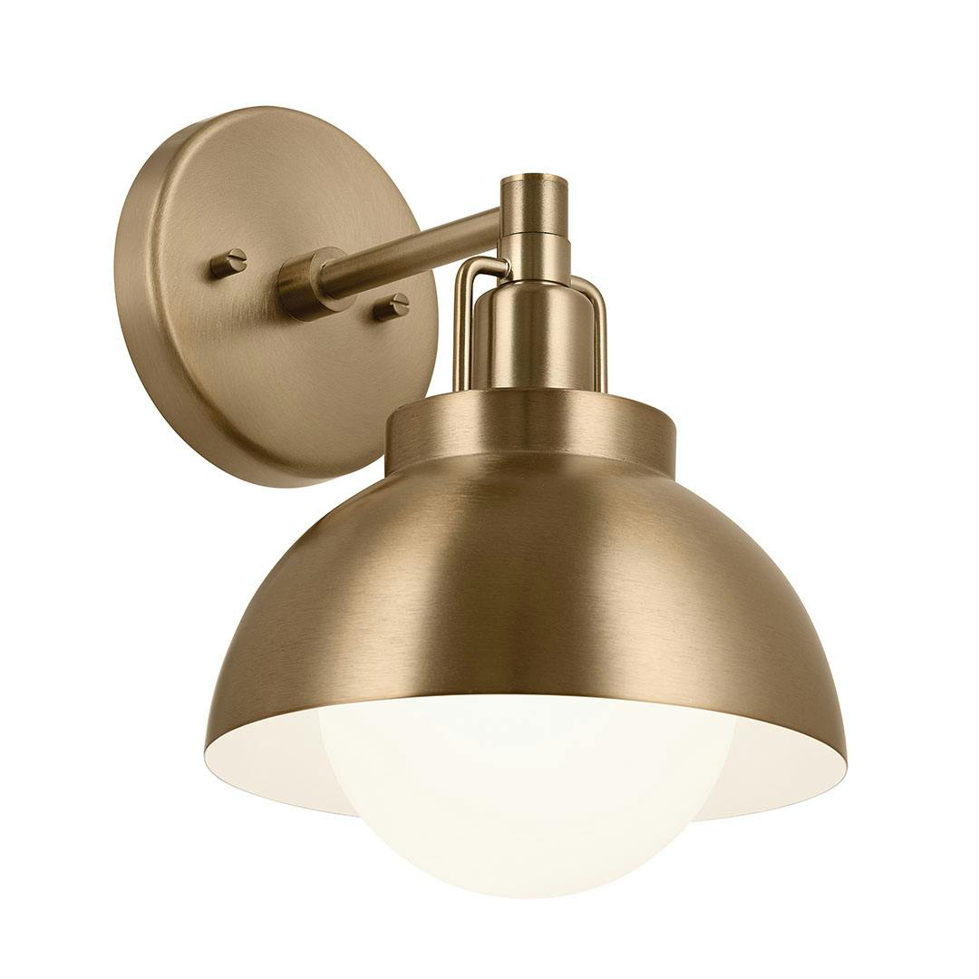 Niva 11.25 Inch 1 Light Convertible Semi Flush with Satin Etched Cased Opal Glass in Champagne Bronze on a white background