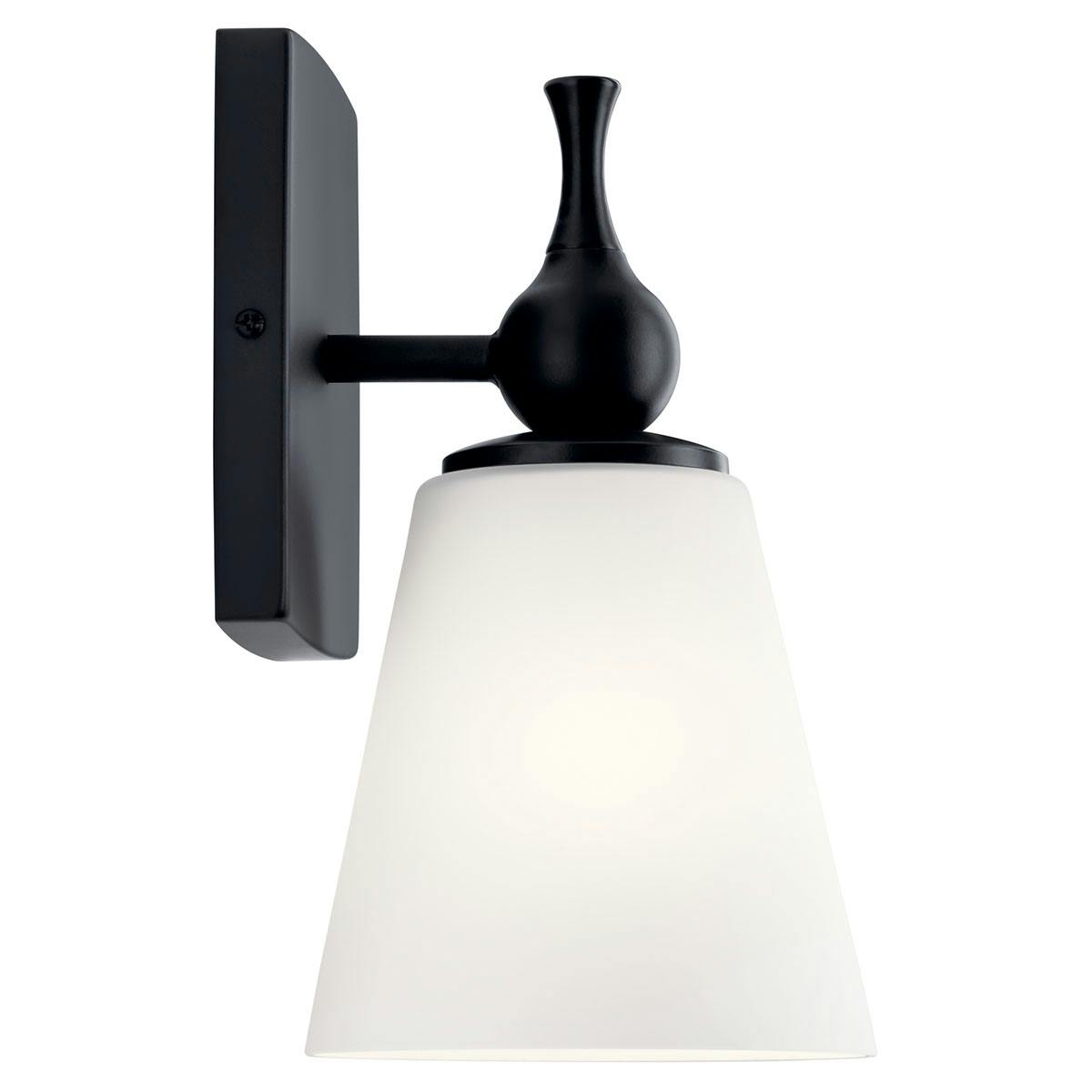 Profile view of the Cosabella 6" Sconce in a Black finish on a white background