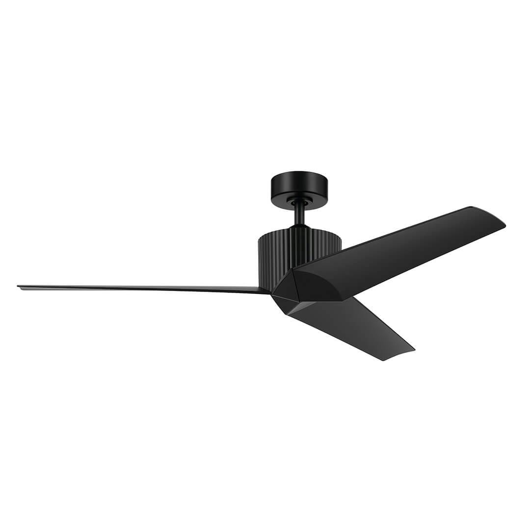 The 56" Almere 3 Blade Indoor Ceiling Fan in Satin Black with Satin Black Blades  on a white background