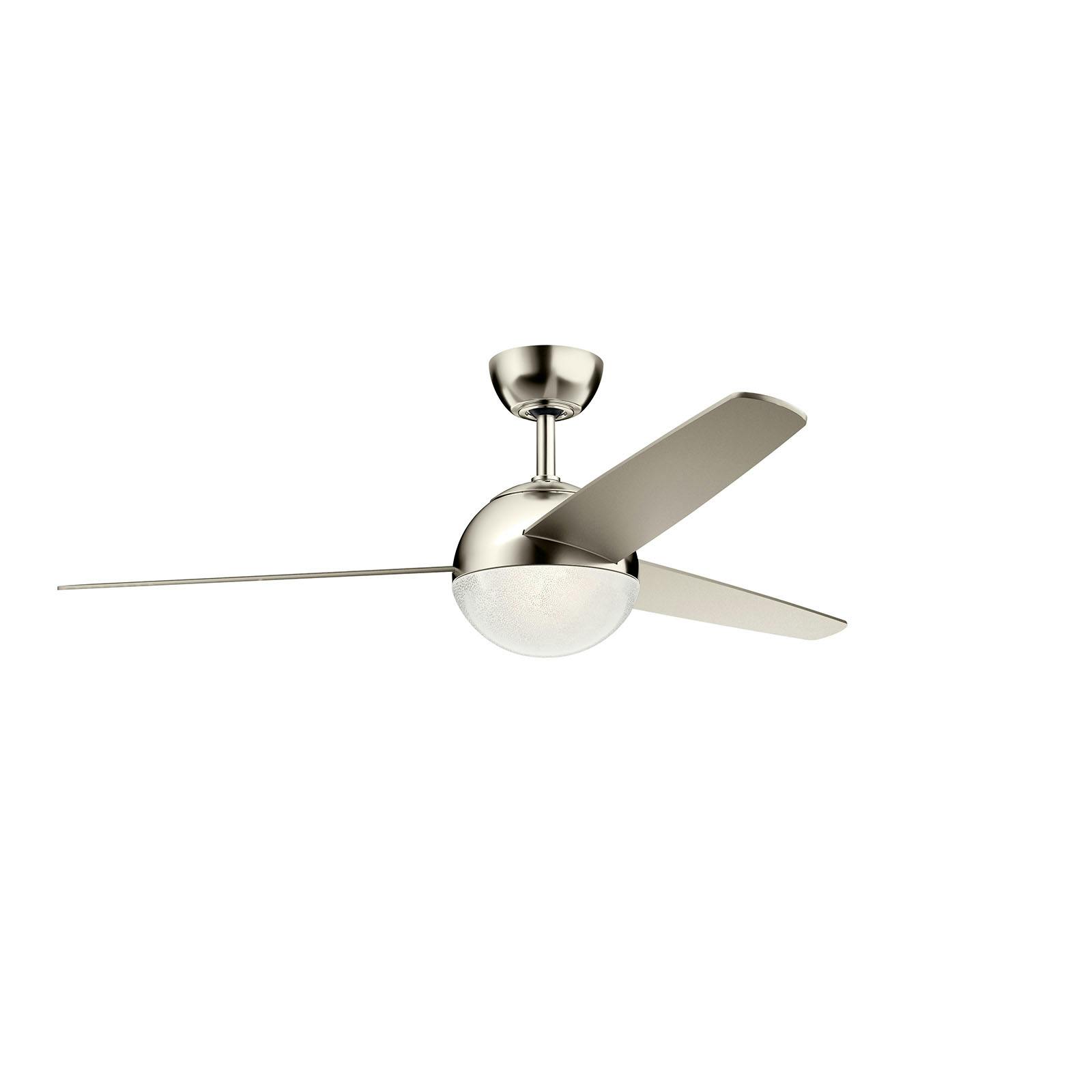 Bisc LED 56" Fan in Polished Nickel on a white background