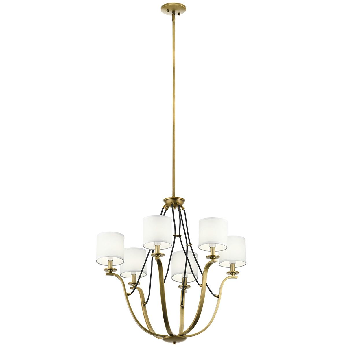 Thisbe 27.5" 6 Light Chandelier Brass on a white background