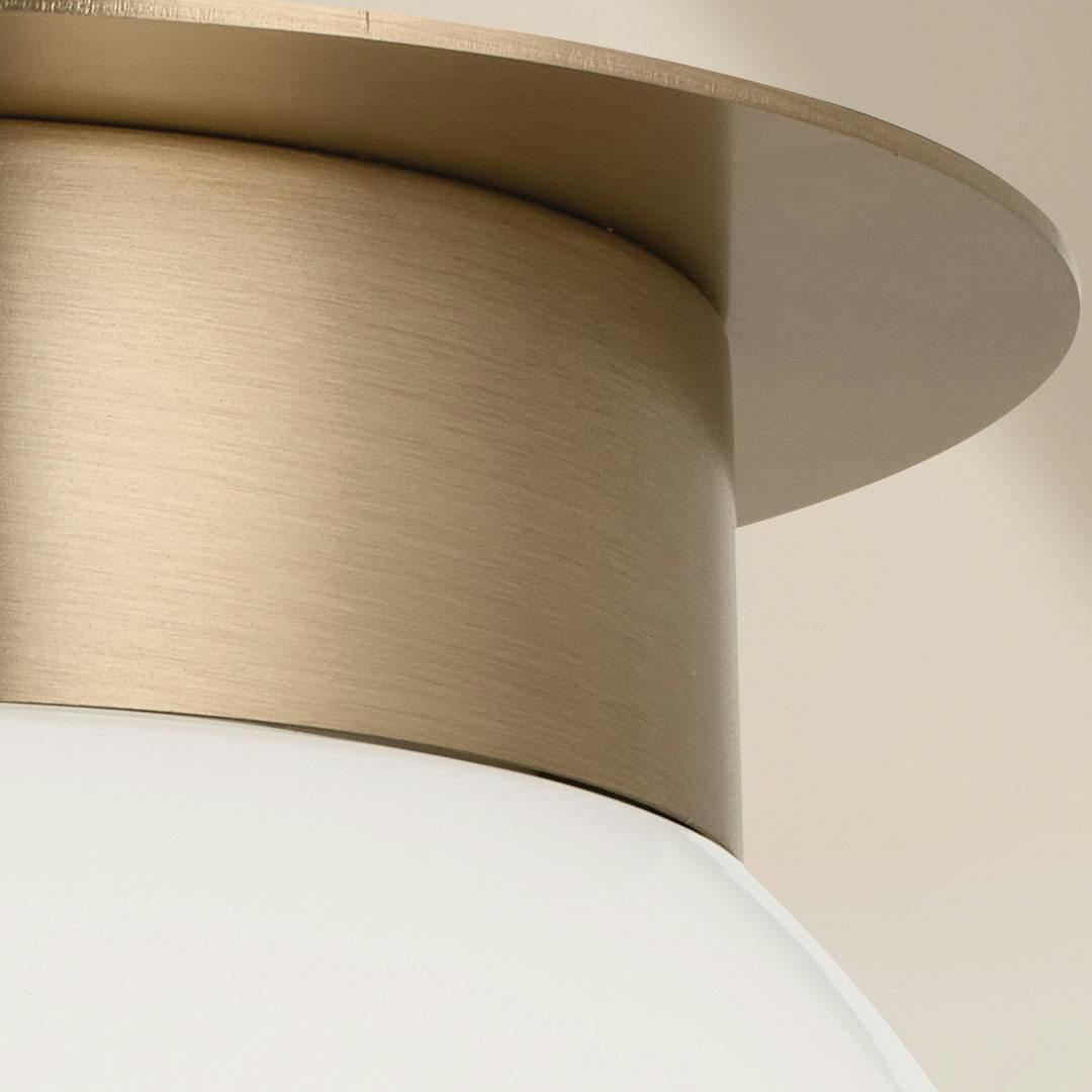 Close up of the Albers 8.0 Inch 1 Light Flush mount with Opal Glass in Champagne Bronze
