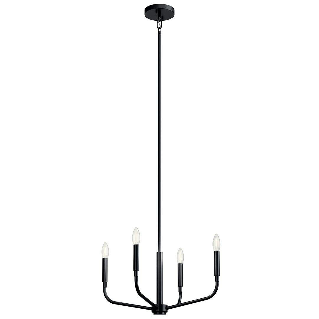 The Madden 20 Inch 4 Light Convertible Chandelier in Black on a white background