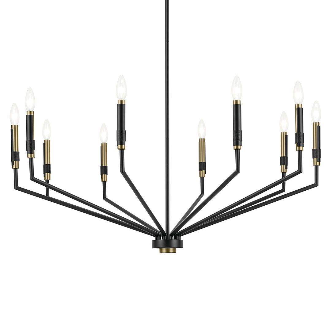 The Armand 38.25" 10-Light Chandelier in Black on a white background