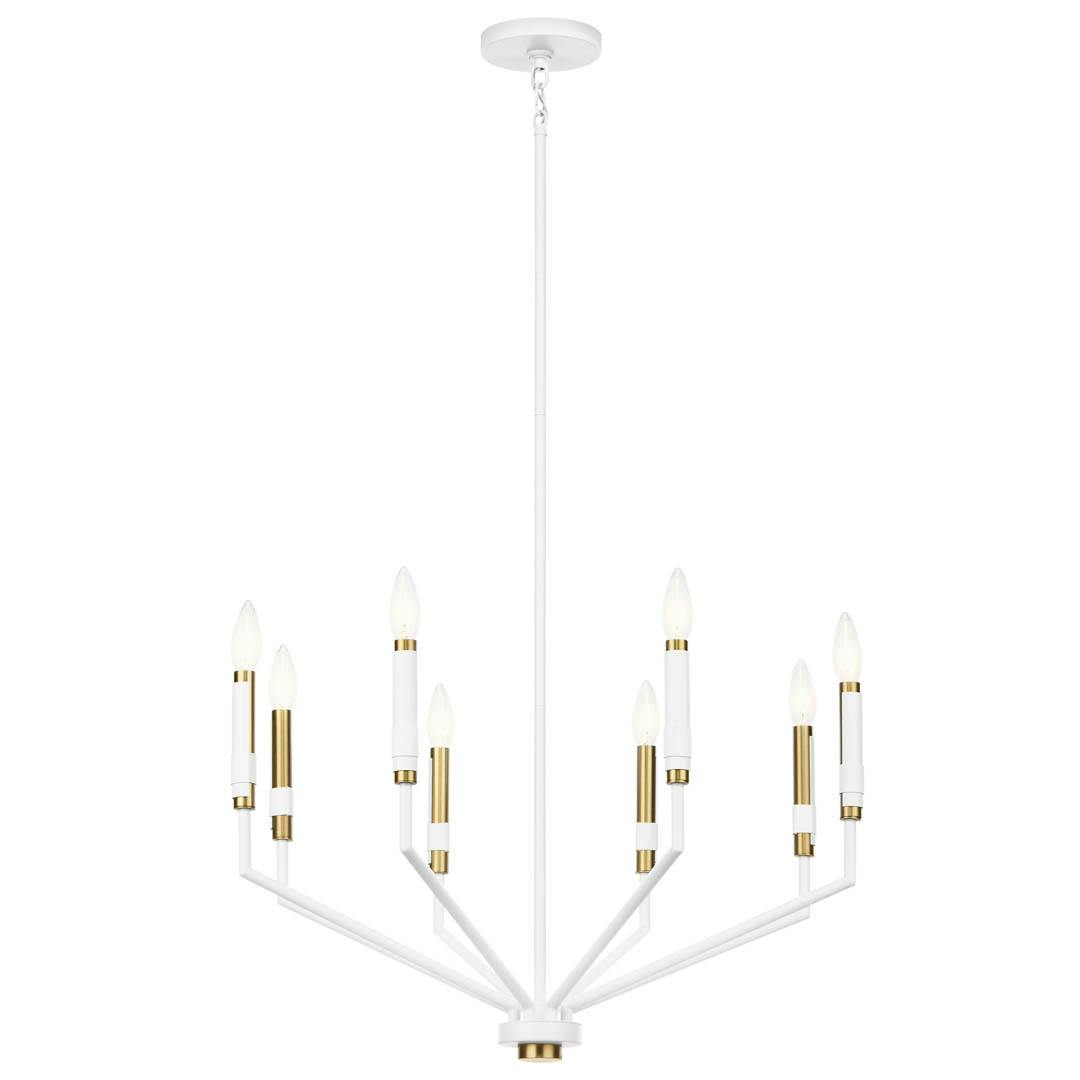 Armand 26" 8 Light Chandelier in a White Finish on a white background
