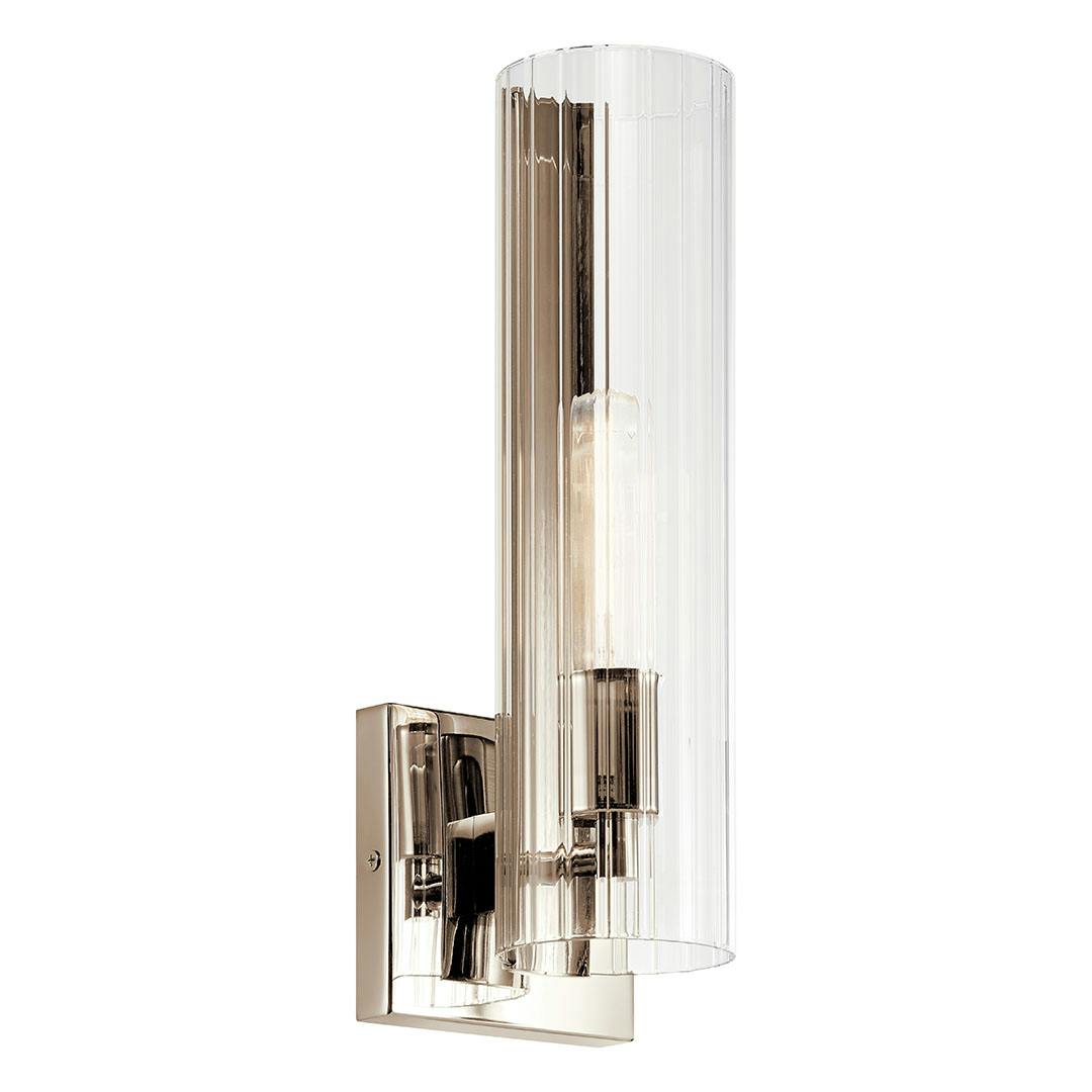 The Jemsa 14 Inch 1 Light Wall Sconce in Polished Nickel on a white background