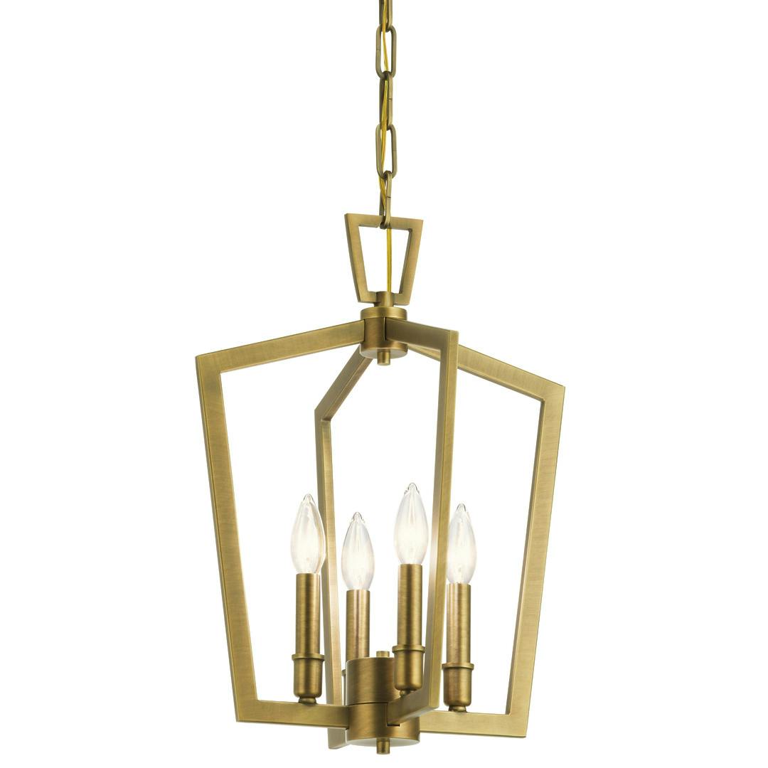 Abbotswell 19" 4 Light Pendant Brass on a white background