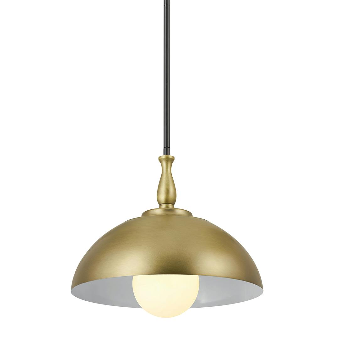 Fira 1 Light Pendant Natural Brass and Black on a white background