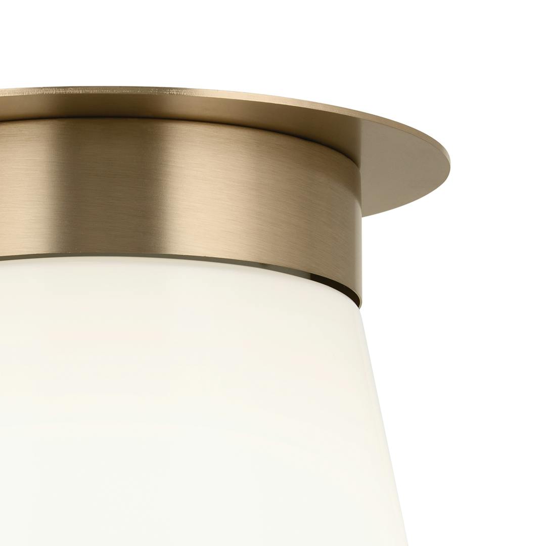 Close up view of the Albers 8.5 Inch 1 Light Flush mount with Opal Glass in Champagne Bronze on a white background