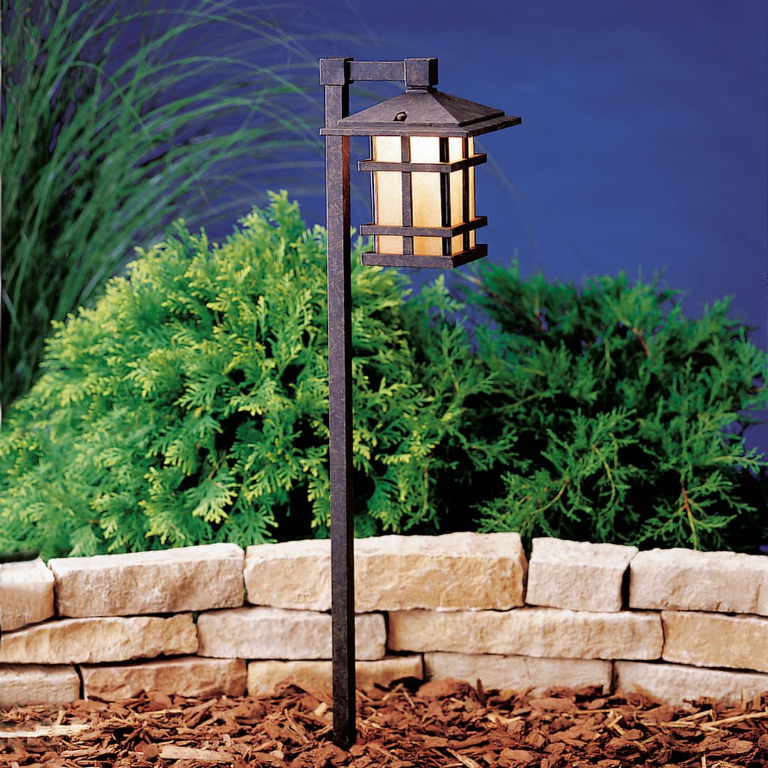 Cross Creek™ 120V Path Light Aged Bronze in a garden