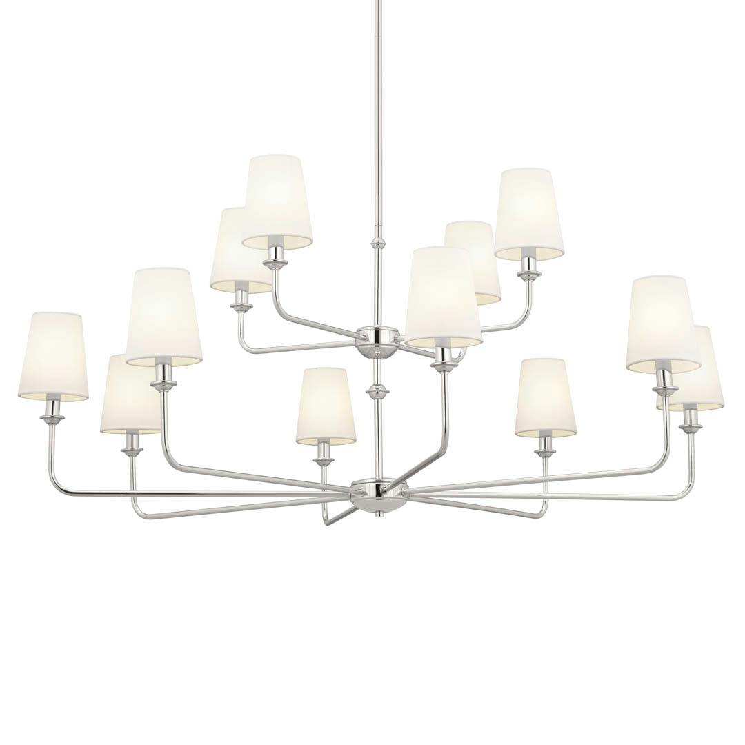 Pallas 42.75" 12 Light Chandelier Polished Nickel on a white background