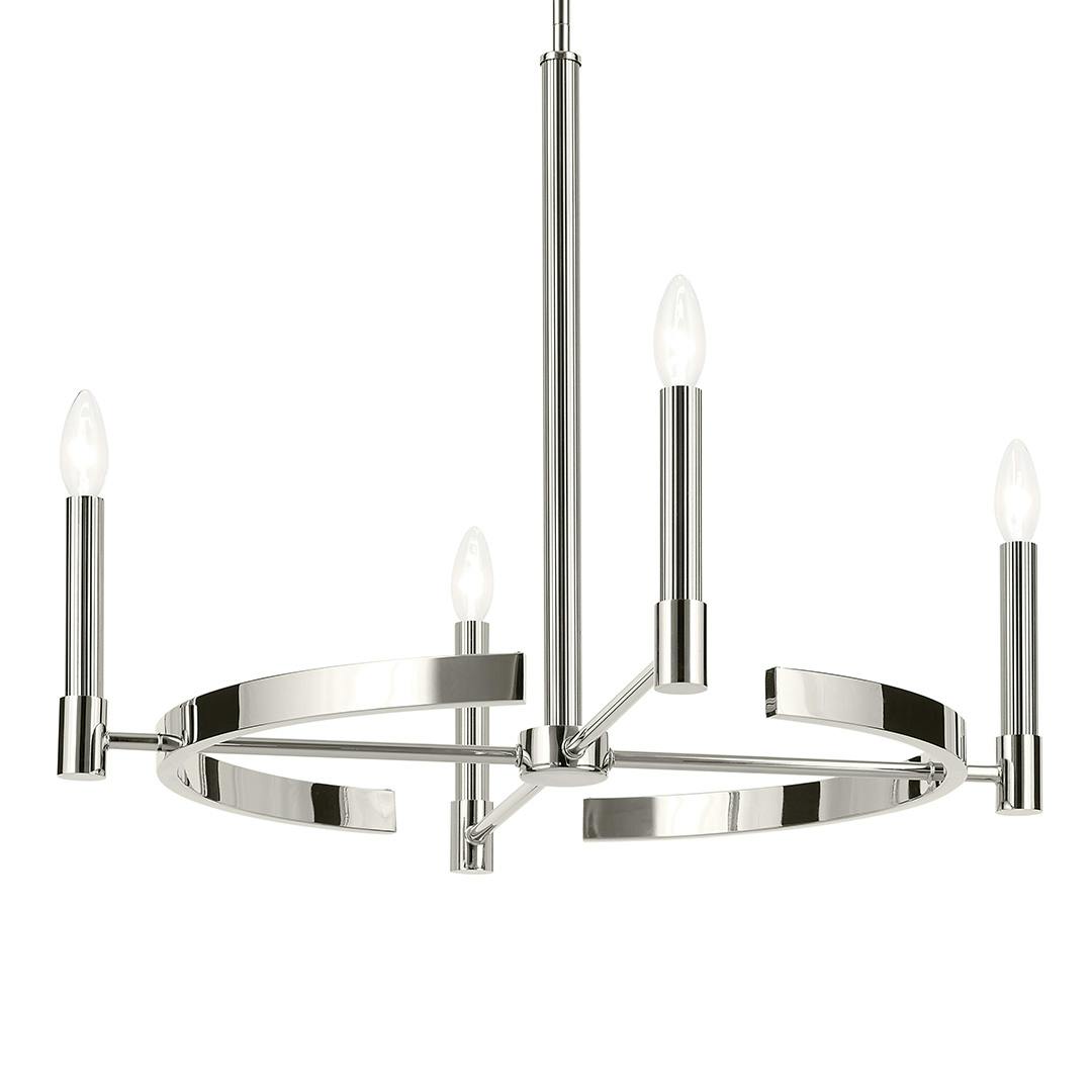 The Tolani 20.25" 4-Light Chandelier in Polished Nickel on a white background