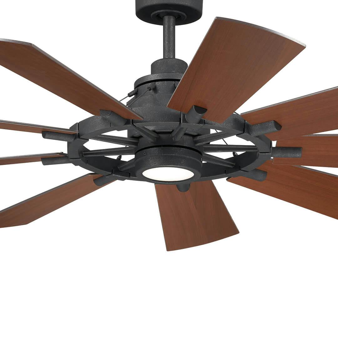 60" Gentry Ceiling Fan Distressed Black on a white background
