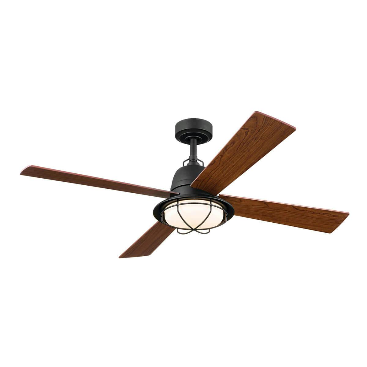 Parlour 52" Ceiling Fan Distressed Black on a white background