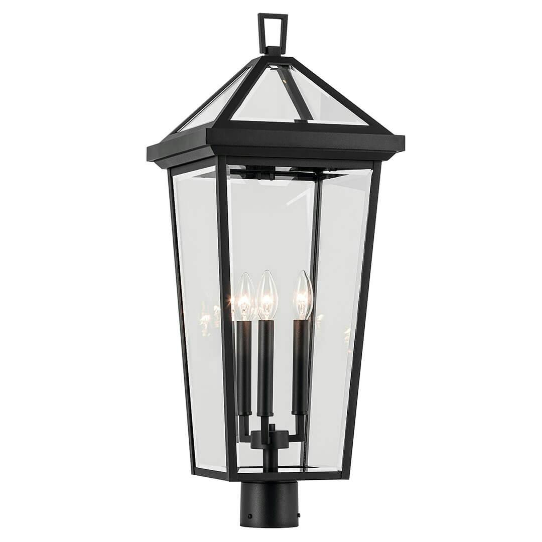 The Regence 28.75" 3 Light Outdoor Post Light in Textured Black on a white background