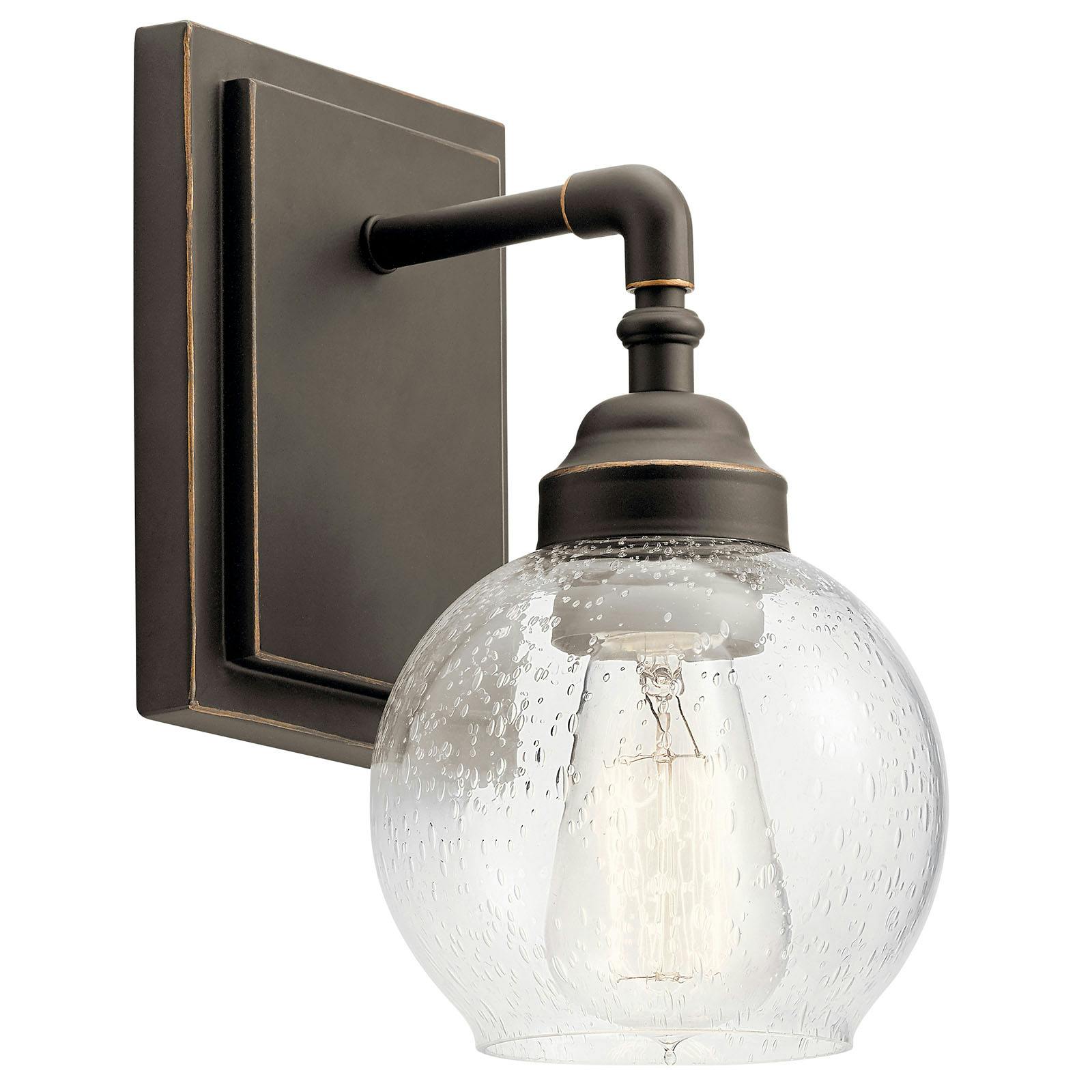 The Niles 1 Light Wall Sconce Olde Bronze® facing down on a white background