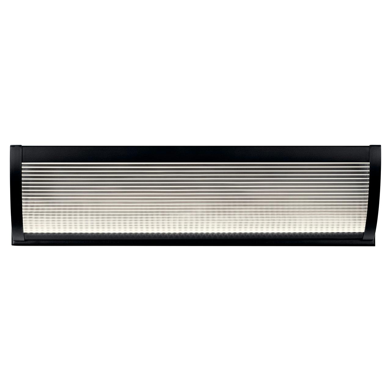 Front view of the Roone LED 19" Linear Vanity Light Black on a white background
