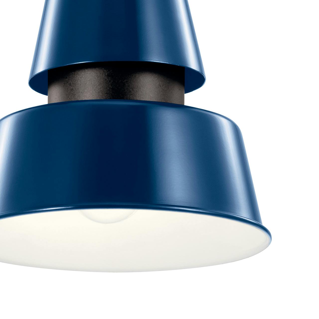 Close up view of the Lozano 9.5" 1 Light Pendant Catalina Blue on a white background