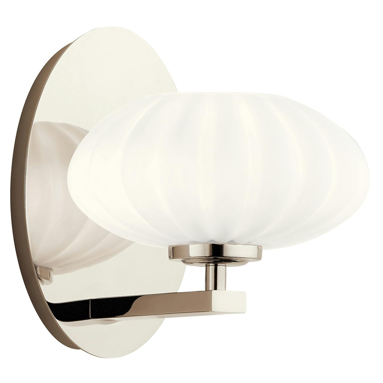 Pim 8" 1 Light Sconce in Polished Nickel on a white background