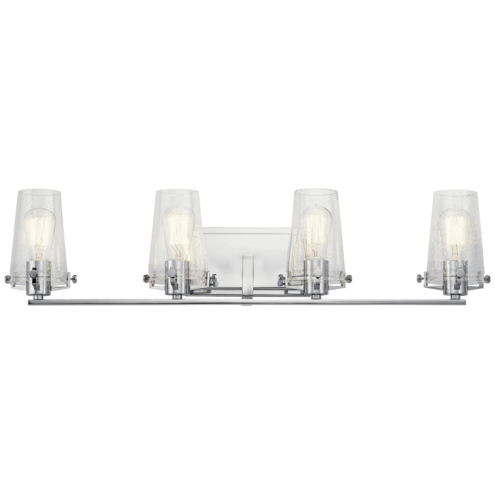 Front view of the Alton 4 Light Vanity Light Chrome on a white background