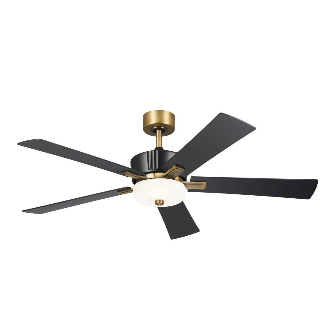 56" Icon 5 Blade LED Indoor Ceiling Fan Satin Black on a white background