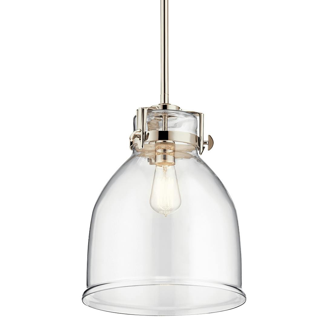Briar 1 Light Pendant Polished Nickel on a white background