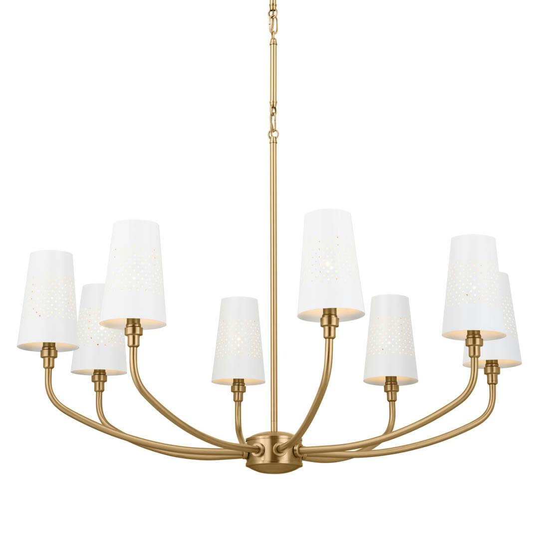 Adeena 36.5" 8 Light Chandelier Brushed Natural Brass on a white background