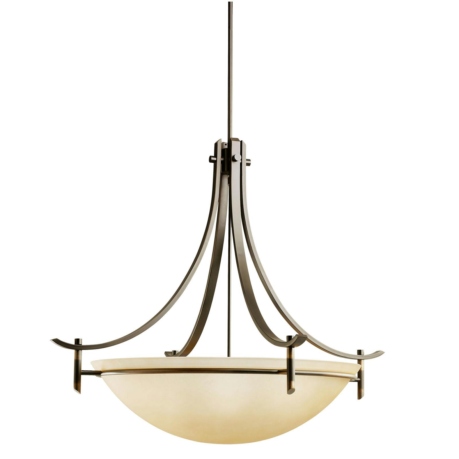 Olympia 5 Light Inverted Pendant Bronze on a white background
