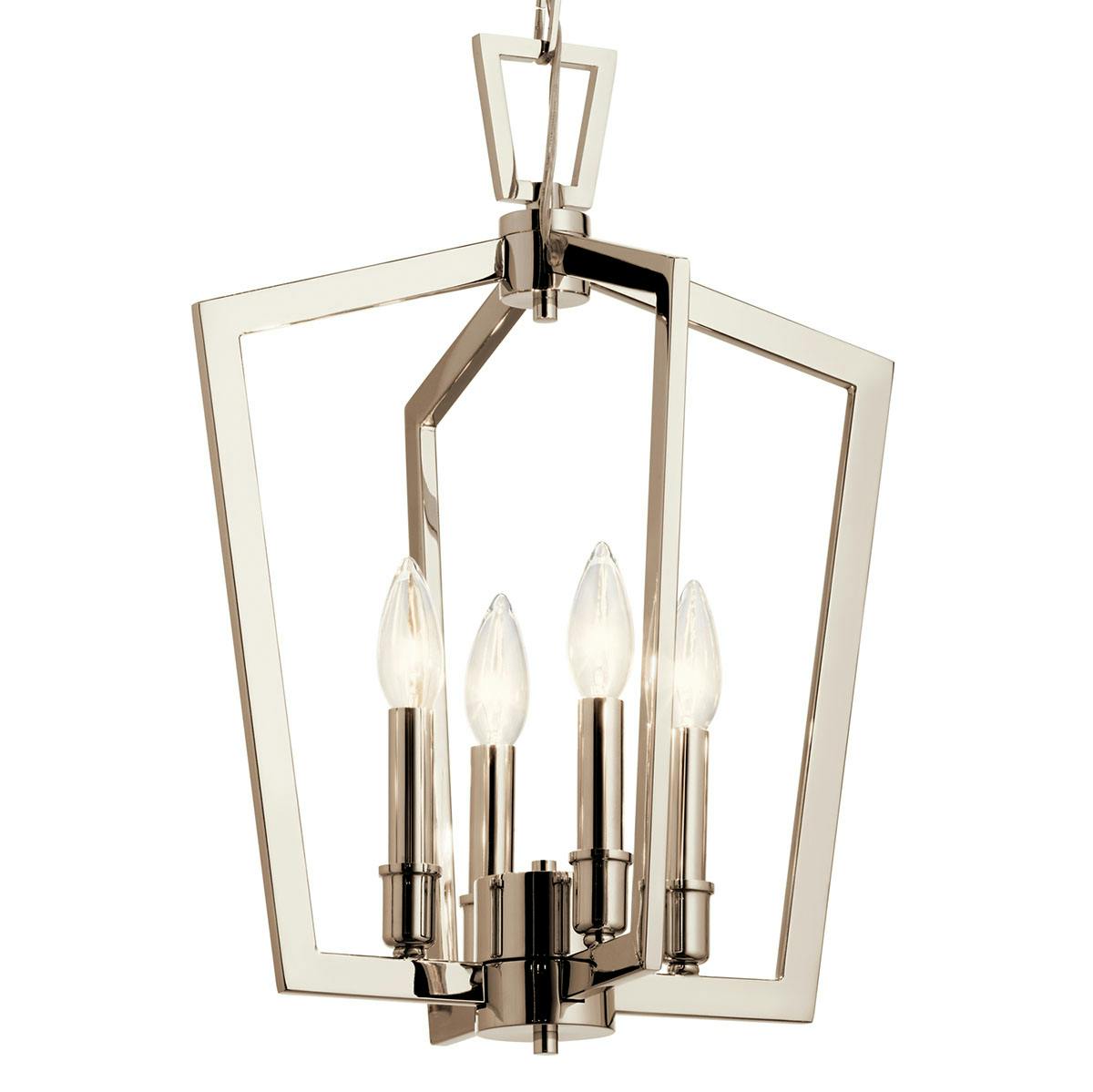 Close up view of the Abbotswell 19" 4 Light Pendant Nickel on a white background
