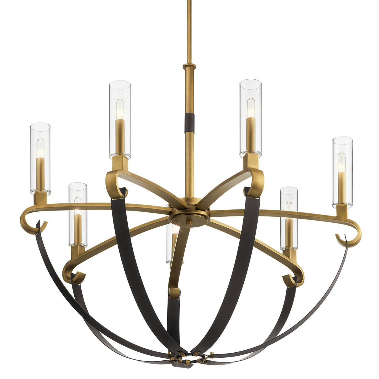 Artem 34" Chandelier Natural Brass without the canopy on a white background