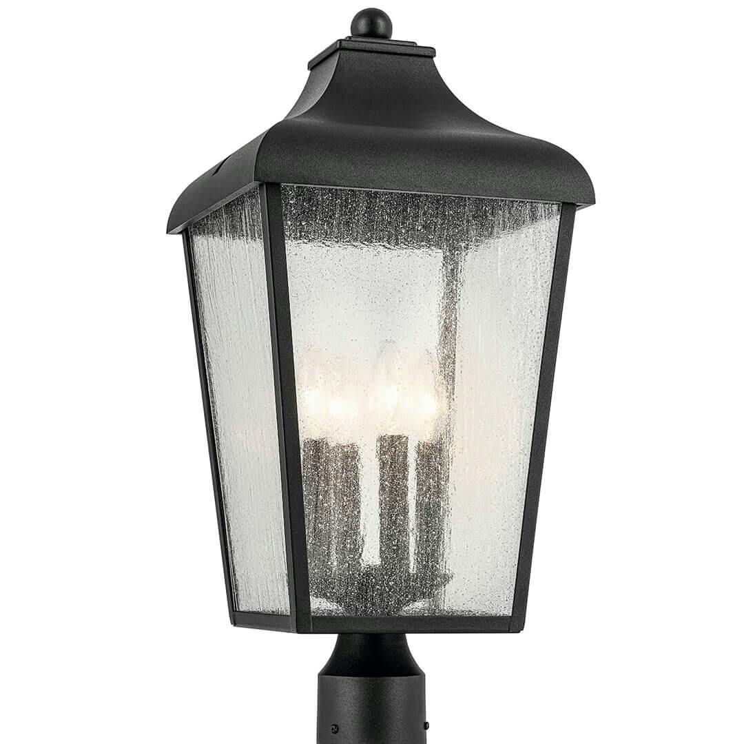 The Forestdale 21.75" 4-Light Outdoor Post Light in Textured Black on a white background