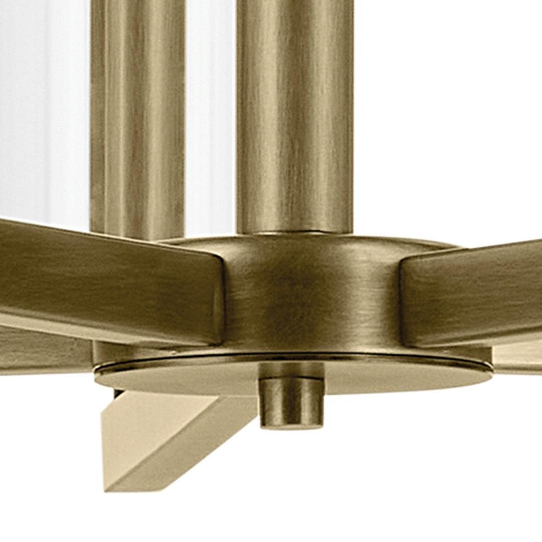 Close up of the Crosby 22.5" 5-Light Chandelier with Clear Glass in Natural Brass